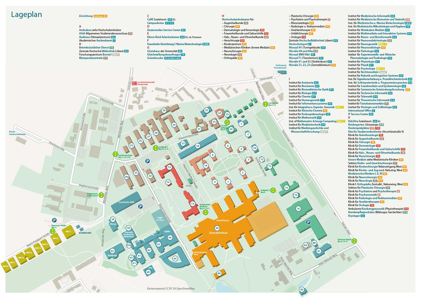 Uni Lübeck, Campusplan